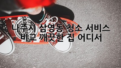 나주시 삼영동 청소 서비스 비교: 깨끗한 집, 어디서? ✨